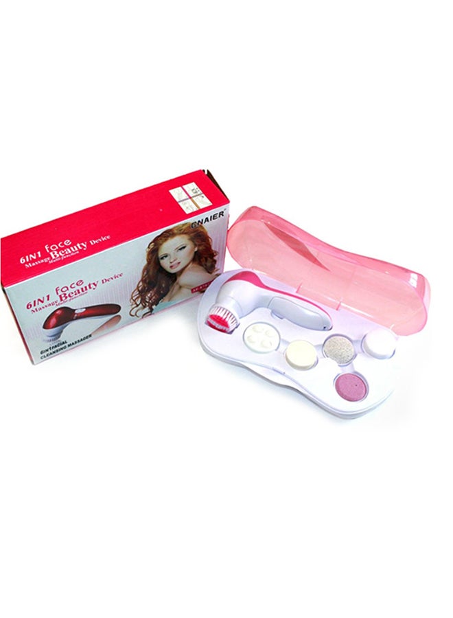 Cnaier 6-In-1 Facial Massager White/Pink - Image 2
