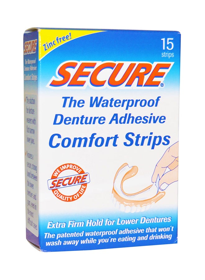 15-Piece Waterproof Denture Adhesive Comfort Strips