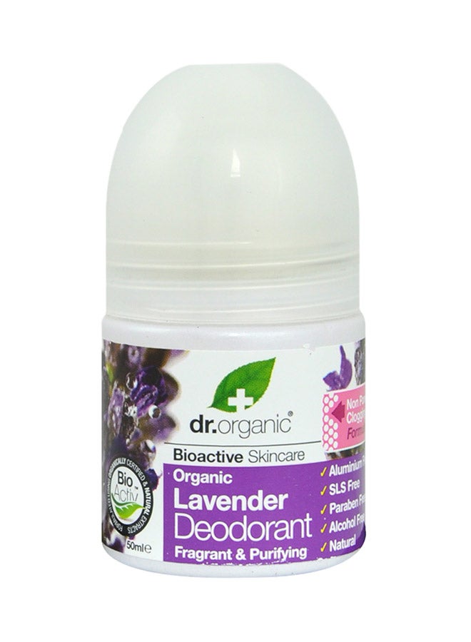 dr.organic - Lavender Roll-On Deodorant 50ml - Image 1
