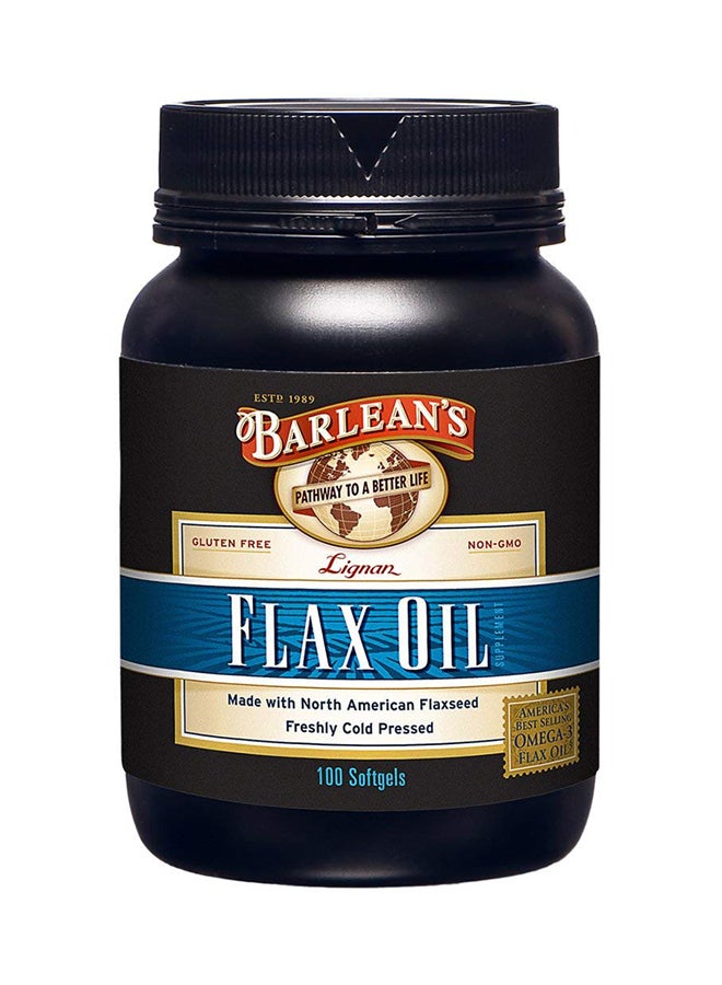 BARLEAN'S 100 Capsules Lignan Flax Oil - Image 1