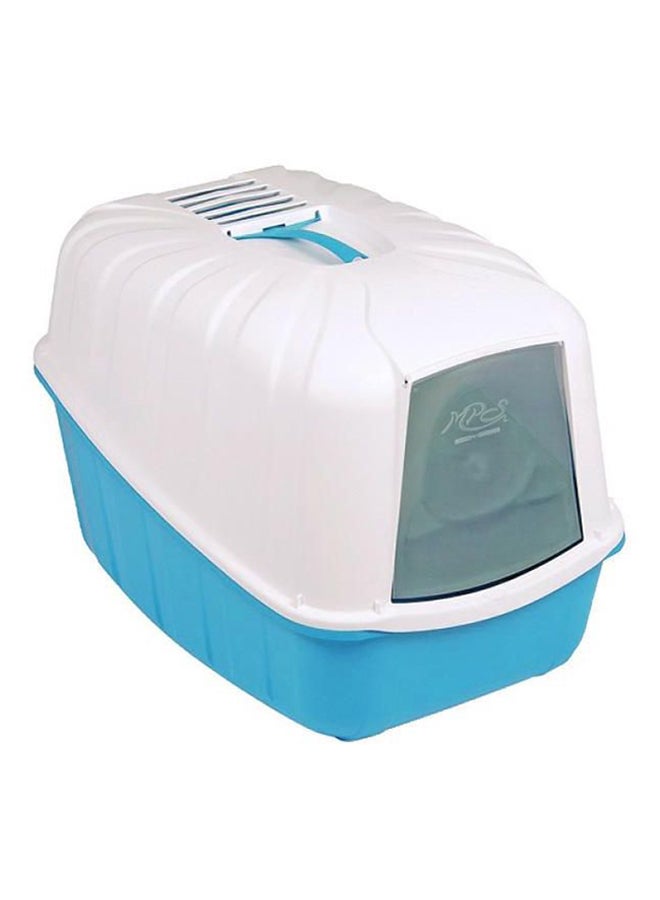 MPS Komoda Toilet Litter Box With Replaceable Carbon Filter For Cat White/Baby Blue 