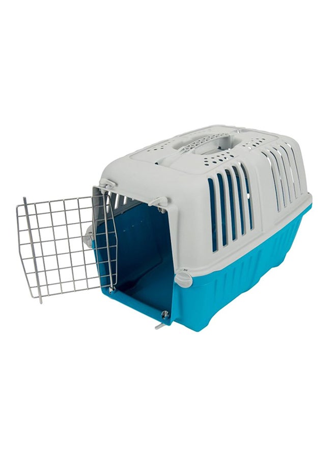 MPS Pratiko Travel Carrier Cage 55x36x36 cm Blue/Red/Silver