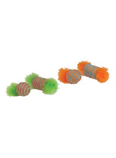 Brites Rafia Feathered Spool And Ball Toys Set For Cat Multicolour