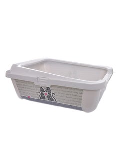 Hercules In Love Toilet Litter Tray With Rim For Cat White 50cm