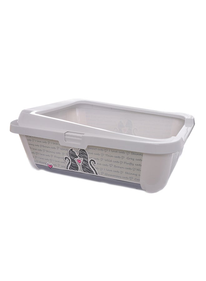 MODERNA - Hercules In Love Toilet Litter Tray With Rim For Cat White 50cm - Image 1