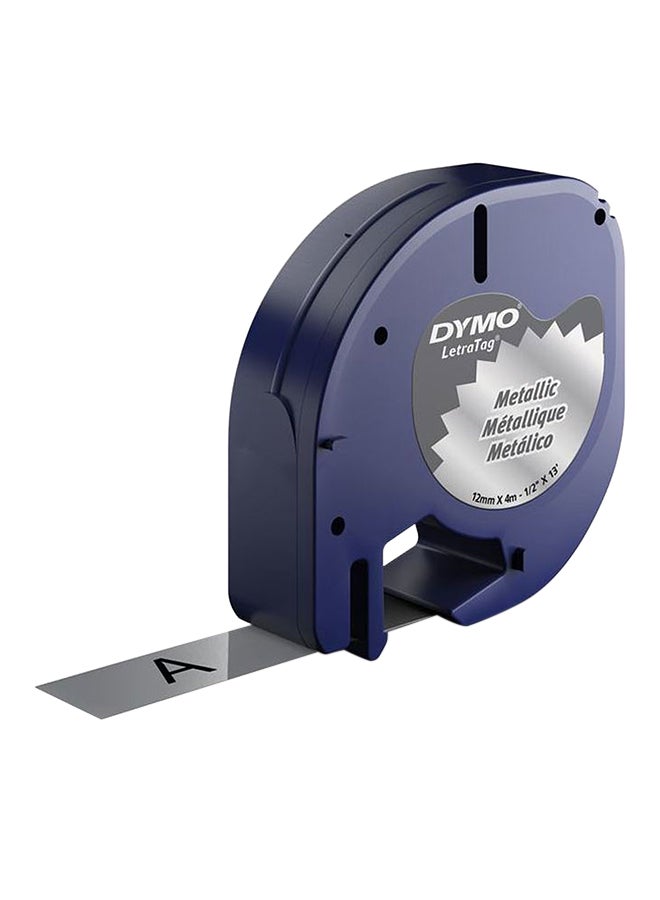 Dymo Label Tape With Dispenser Blue/Silver 