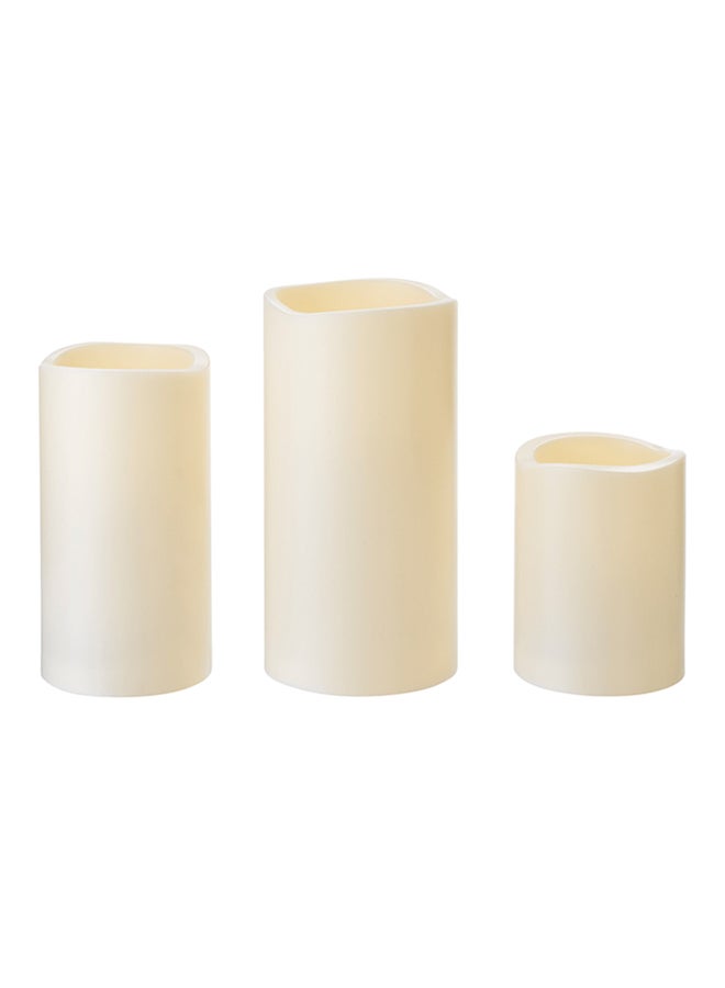 3-Piece LED Block Candle Light Yellow - Image 1