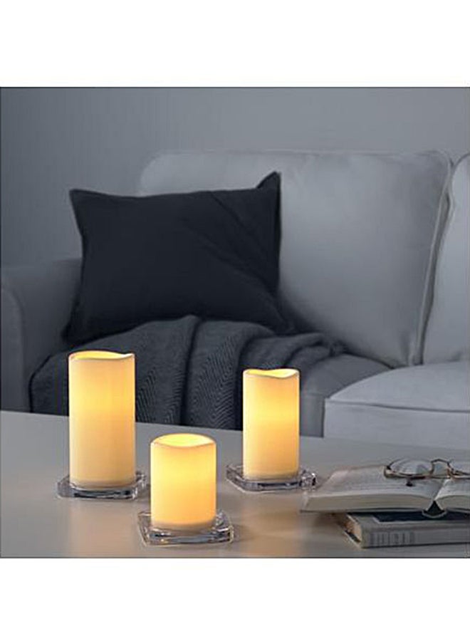 3-Piece LED Block Candle Light Yellow - Image 2