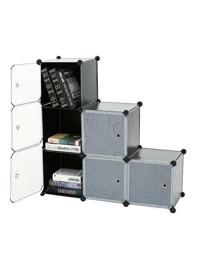 Generic 6 Cells Multifunctional Deatchable Storage Cabinet Clear/Black 3 to 4feet  - Image 1