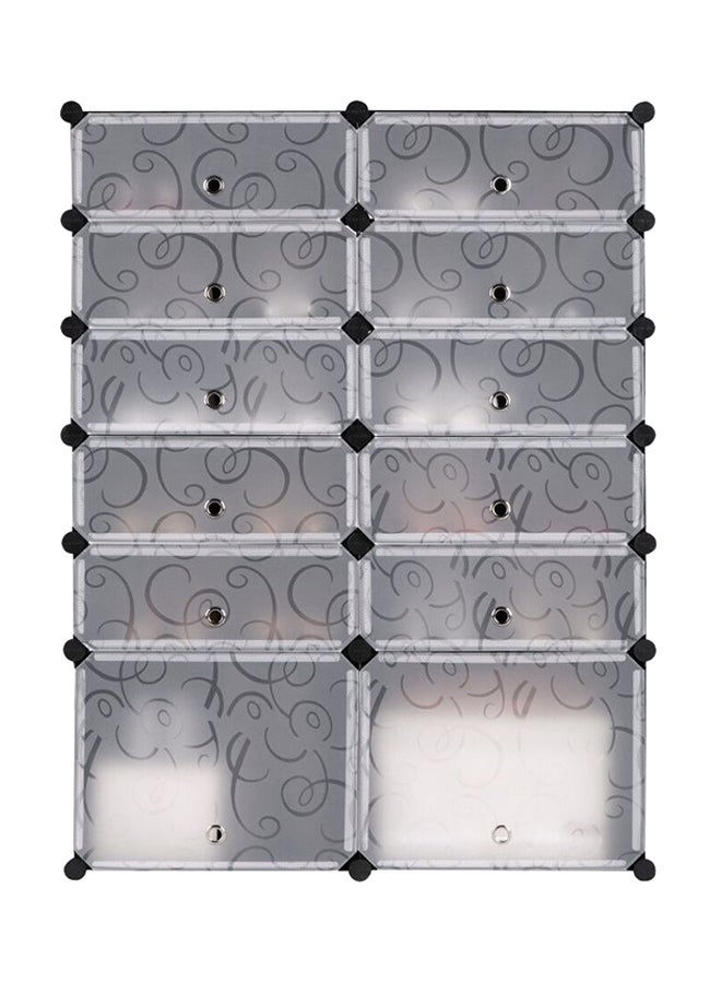 12 Cells Multifunctional Deatchable Storage Cabinet Clear/Black 4 to 6feet  - Image 1