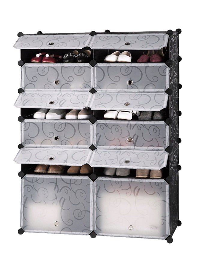 12 Cells Multifunctional Deatchable Storage Cabinet Clear/Black 4 to 6feet  - Image 2