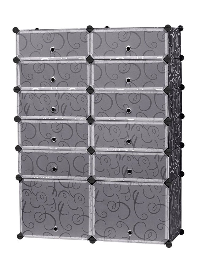 12 Cells Multifunctional Deatchable Storage Cabinet Clear/Black 4 to 6feet  - Image 3