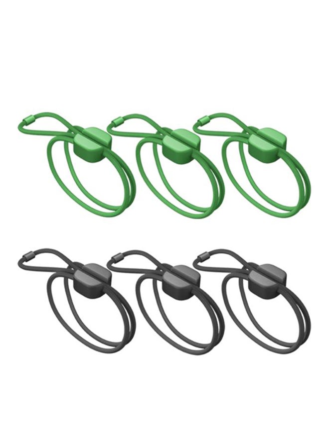 blueLounge - 6-Piece Multi Purpose Ties Green/Black Medium - Image 1