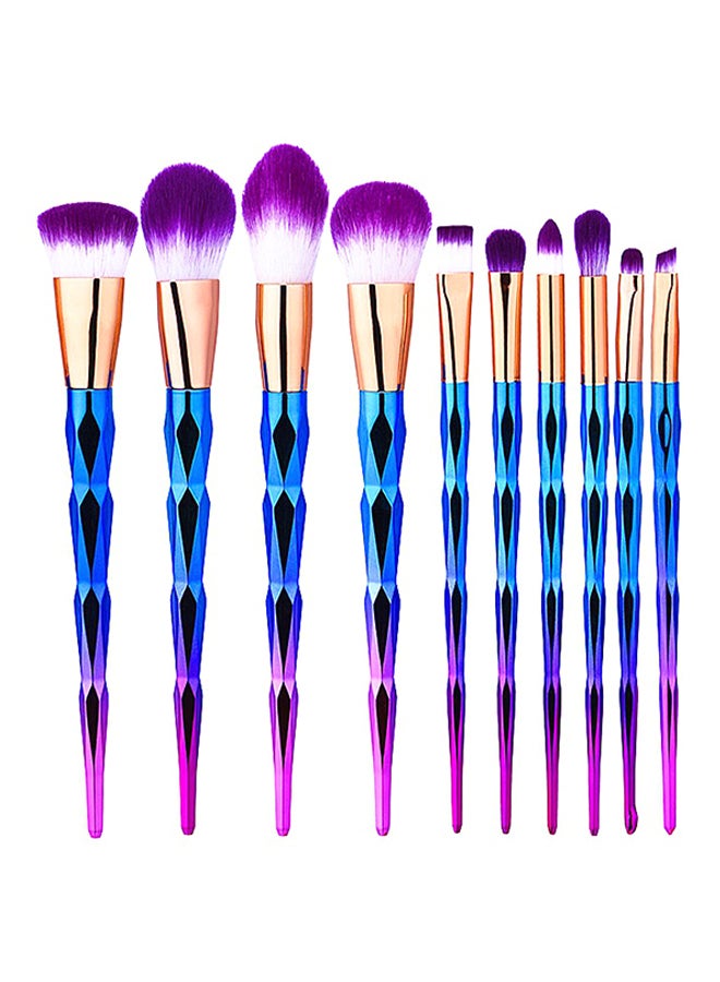 BOOBEAUTY 10-Piece Makeup Brush Set Blue/Pink/Gold 