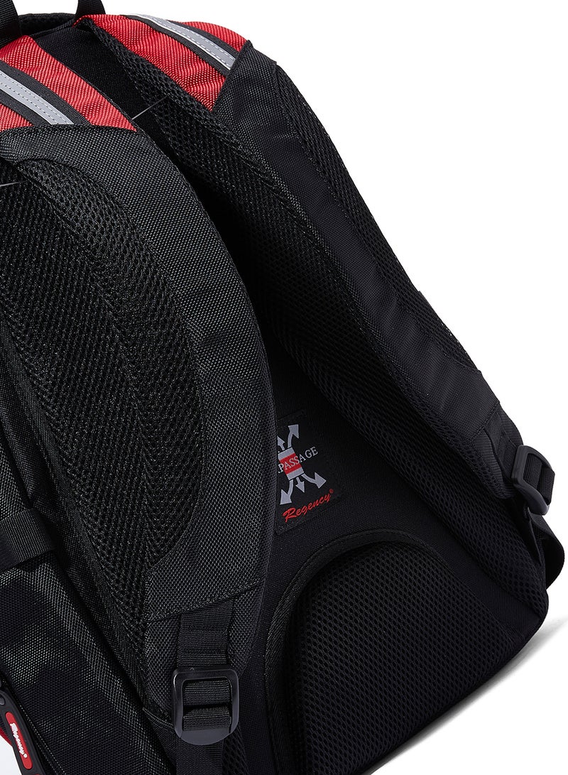 Regency Adjustable Strap Backpack Black/Red - Image 3