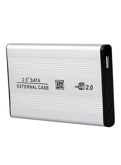 USB 2.0 SATA Hard Disk Drive External Adapter Case Silver