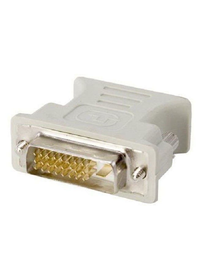DVI 24 Pin Male To VGA 15 Pin Female Converter Adapter White - Image 2