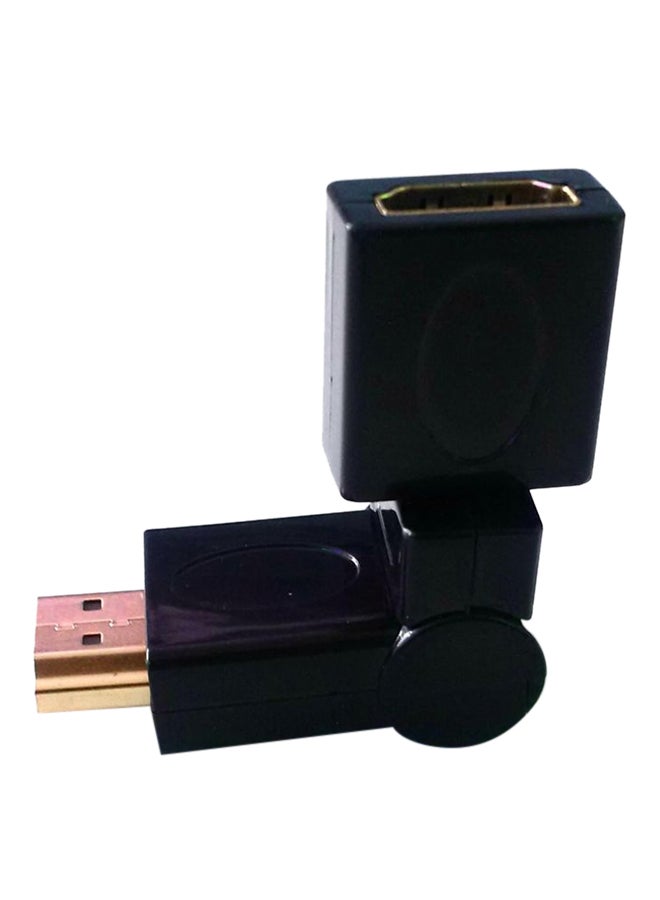 HDMI Male To HDMI Female Adapter Black - Image 1