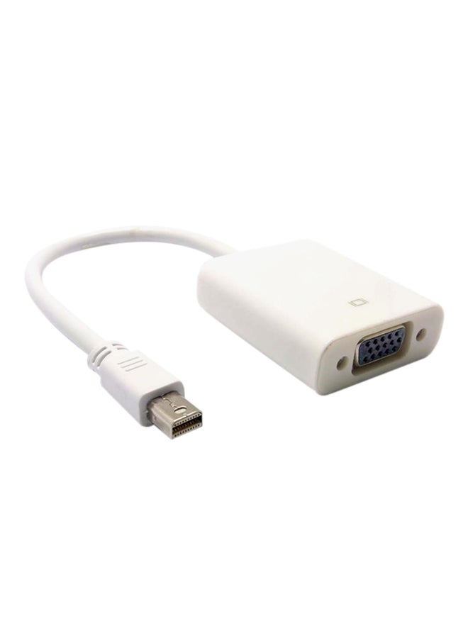 Mini Display port Male To VGA Female Cable Adapter White