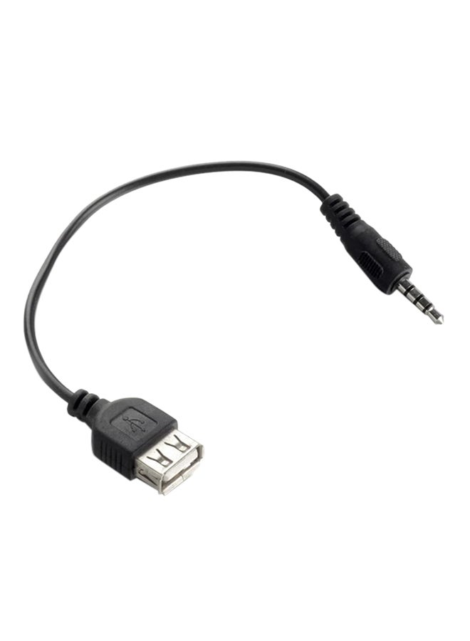 AUX To USB Female Converter Cable Black