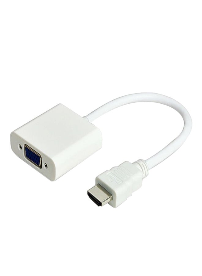 HDMI Male To VGA Female Video Adapter Cable White