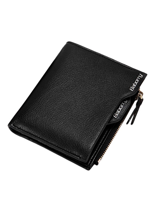 Zipper Closure Wallet Black 