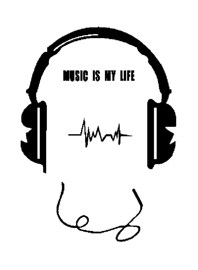 Spoil Your Wall Music Headphone Switch Wall Sticker Black 10x10centimeter  - Image 1