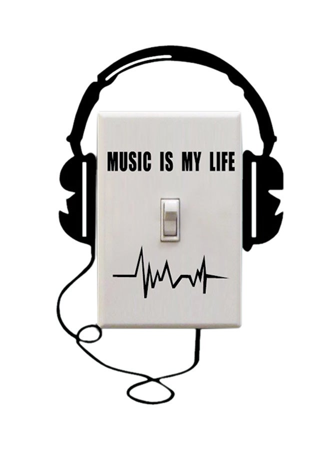 Spoil Your Wall Music Headphone Switch Wall Sticker Black 10x10centimeter  - Image 2