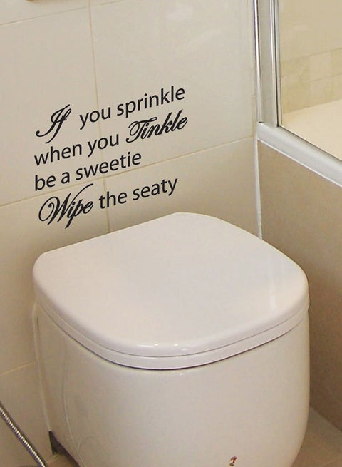 Funny Bathroom Sticker Black 45x26cm