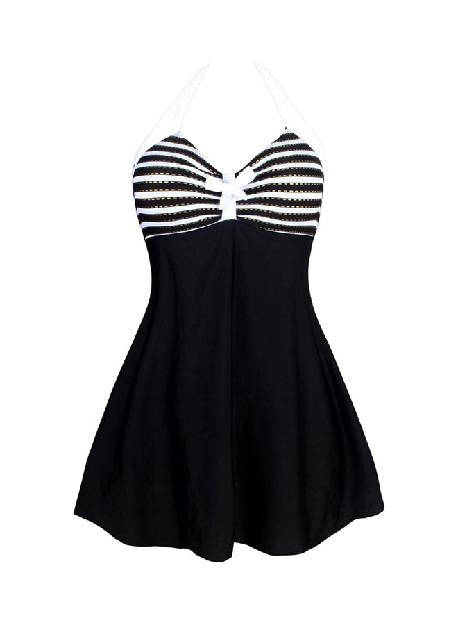 QiaoKai - One-Piece Swimwear Black/White - Image 1