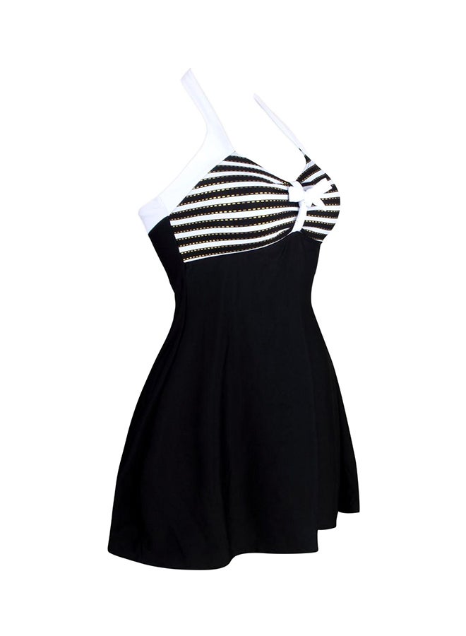 QiaoKai - One-Piece Swimwear Black/White - Image 1