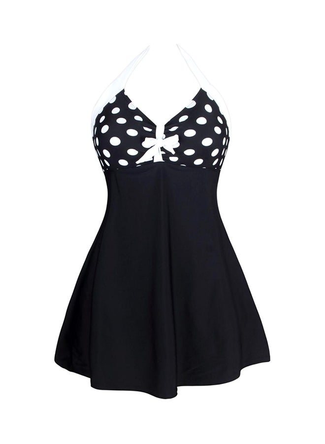 QiaoKai - One-Piece Swimwear Black/White - Image 1