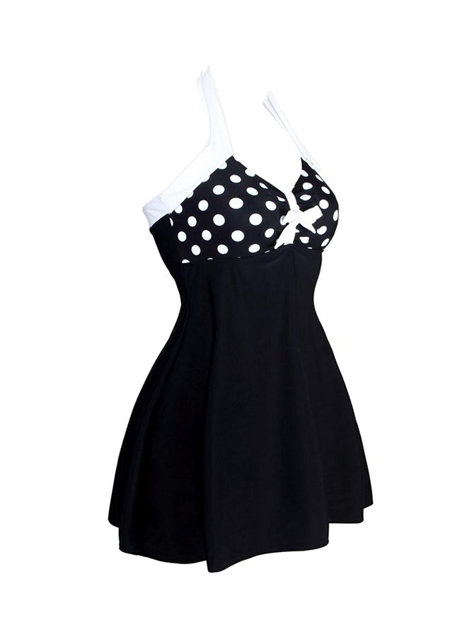 QiaoKai - One-Piece Swimwear Black/White - Image 1