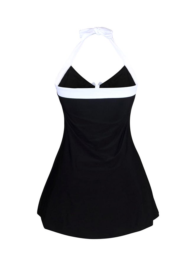 QiaoKai - One-Piece Swimwear Black/White - Image 1