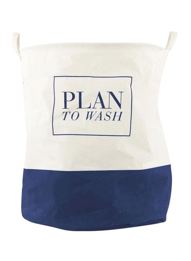 QiaoKai - Laundry Hamper White/Blue - Image 1