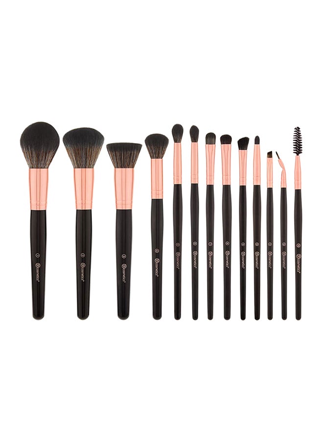 BH Cosmetics 13-Piece Make Up Brush Set Black/Rose Gold  - Image 1