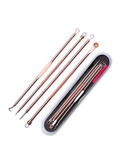 طقم إبر لإزالة حب الشباب من 4 قطع ذهبي وردي