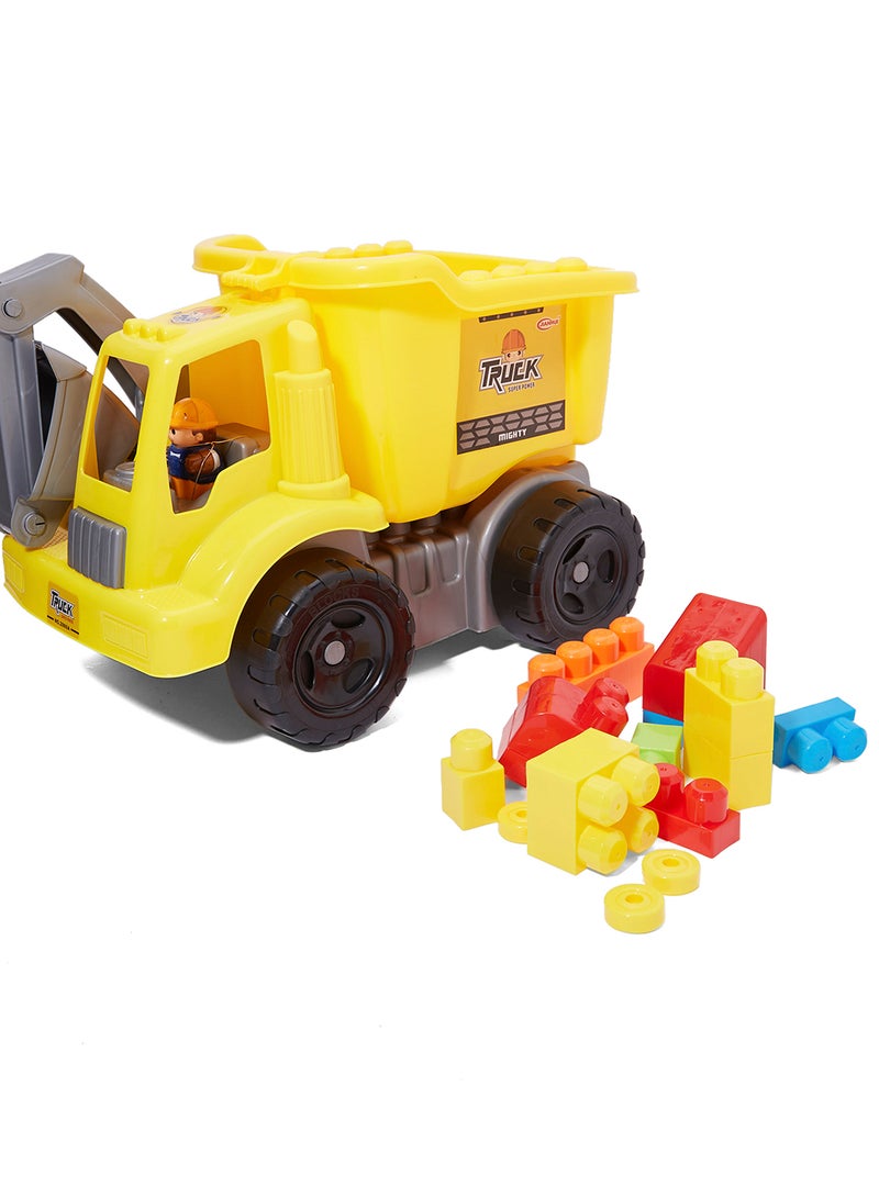 ZAHRAT TOYS 32-Piece Blocks With Truck Yellow  - Image 2