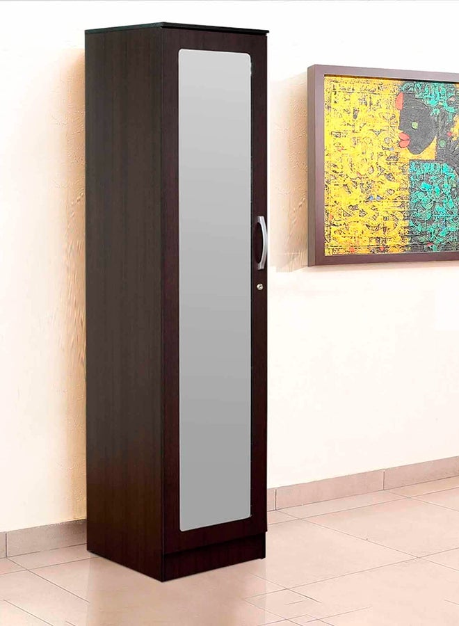 A to Z Furniture - Single Door Wardrobe Armoire With Mirror Wenge 180x40x52centimeter - Image 1