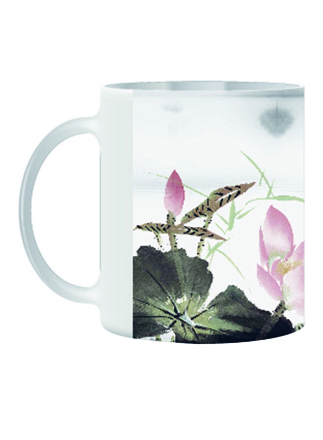 جفتكس كوب بتصميم رسم صيني أبيض/وردي/أخضر