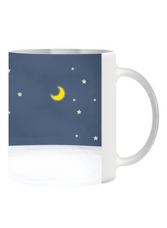 giftex Moon And Stars Design With Night Sky Mug White/Blue 