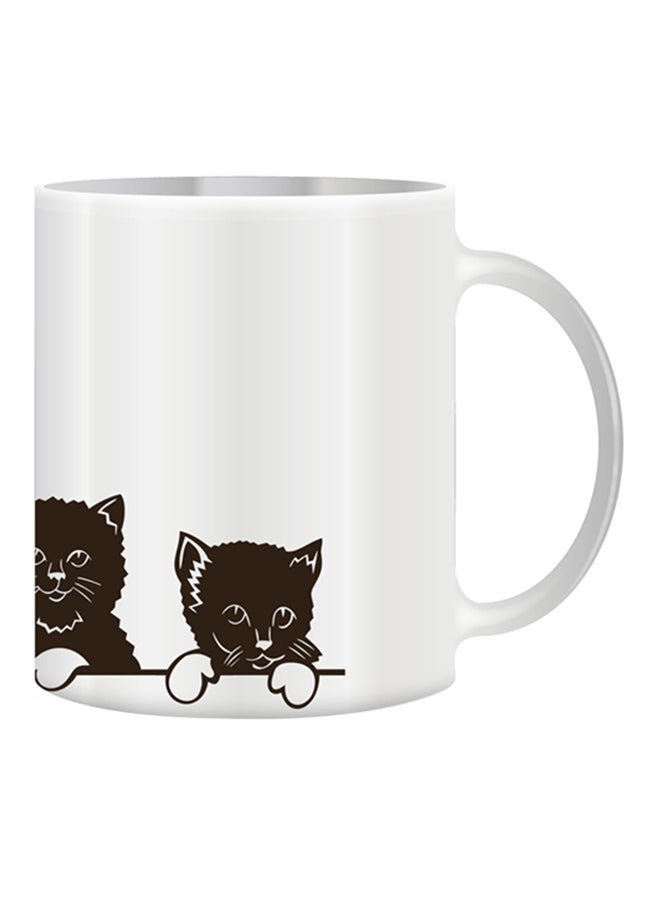 giftex Kitten Print Mug White/Black