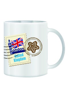 giftex London Post Mark Design With Stamp Theme Mug White/Blue/Red 