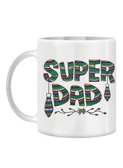 giftex Funny Text With Super Dad Mug White/Green/Purple 