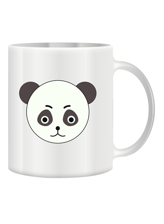 جفتكس كوب برسمة الباندا مع تصميم الوجوه المضحكة أبيض/أسود/رمادي