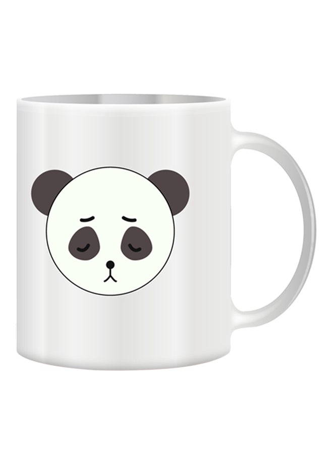 giftex Funny Face Design With Panda Mug White/Black/Grey