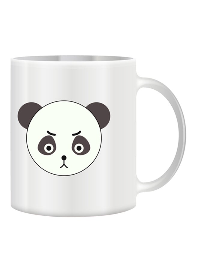 giftex Funny Face Design With Panda Mug White/Black/Grey
