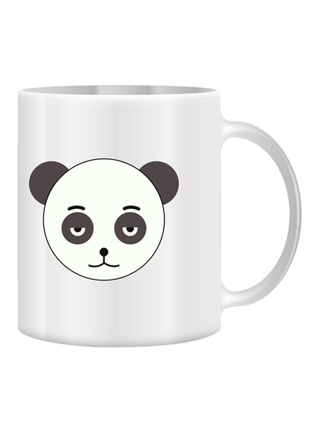 giftex Funny Face Design With Panda Mug White/Black/Grey