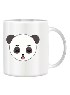giftex Funny Face Design With Panda Mug White/Black/Grey 
