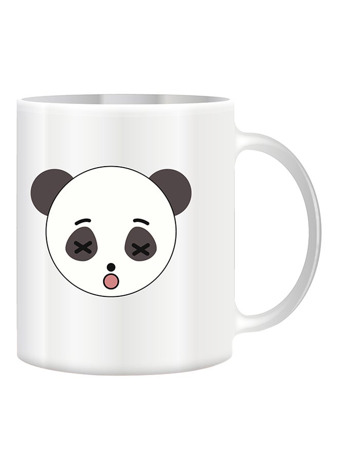 giftex Funny Face Design With Panda Mug White/Black/Grey